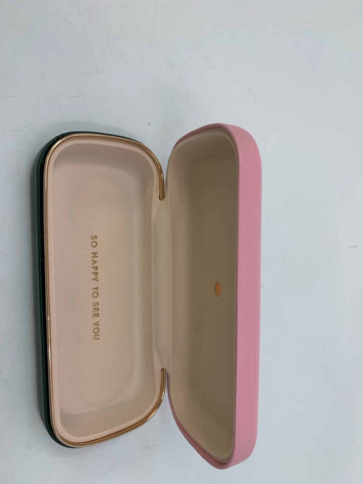 Kate Spade Pink/Green "So Happy To See You" Hardshell Glasses Case