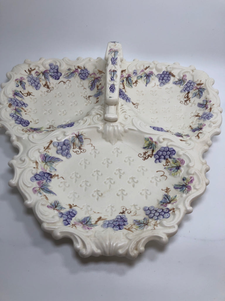 VTG DIVIDED PORCELAIN SERVING TRAY.