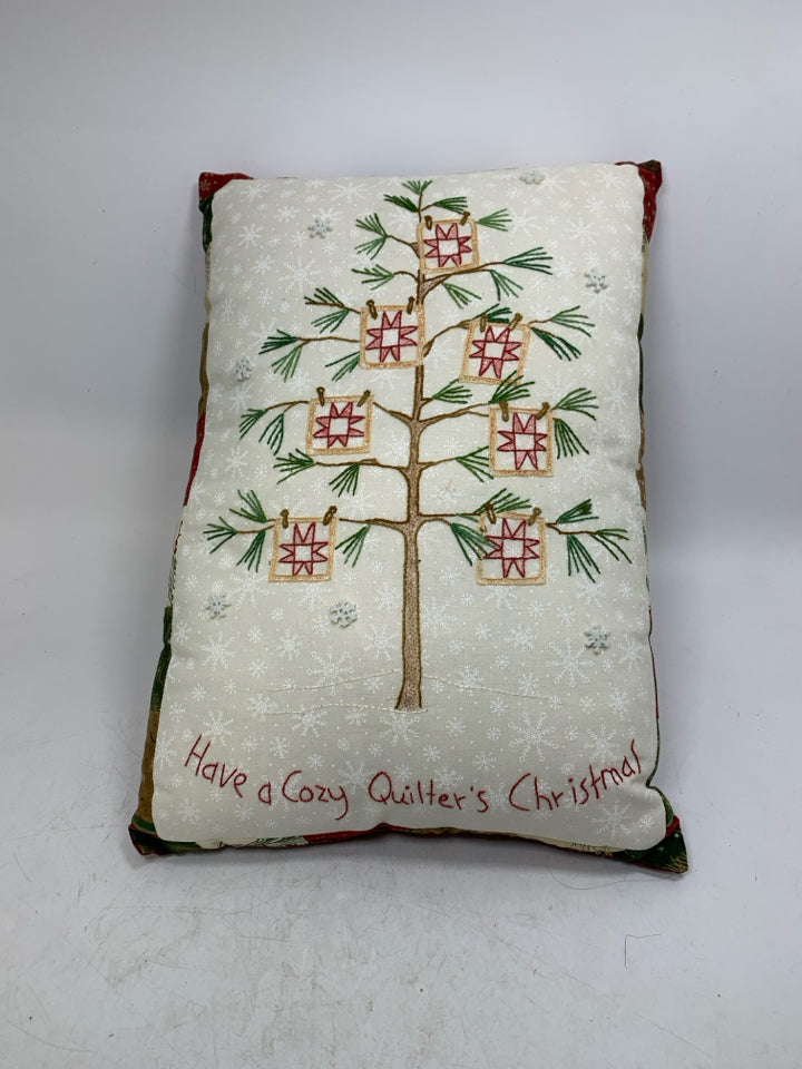 HAVE A COZY QUILTER'S CHRISTMAS PILLOW.