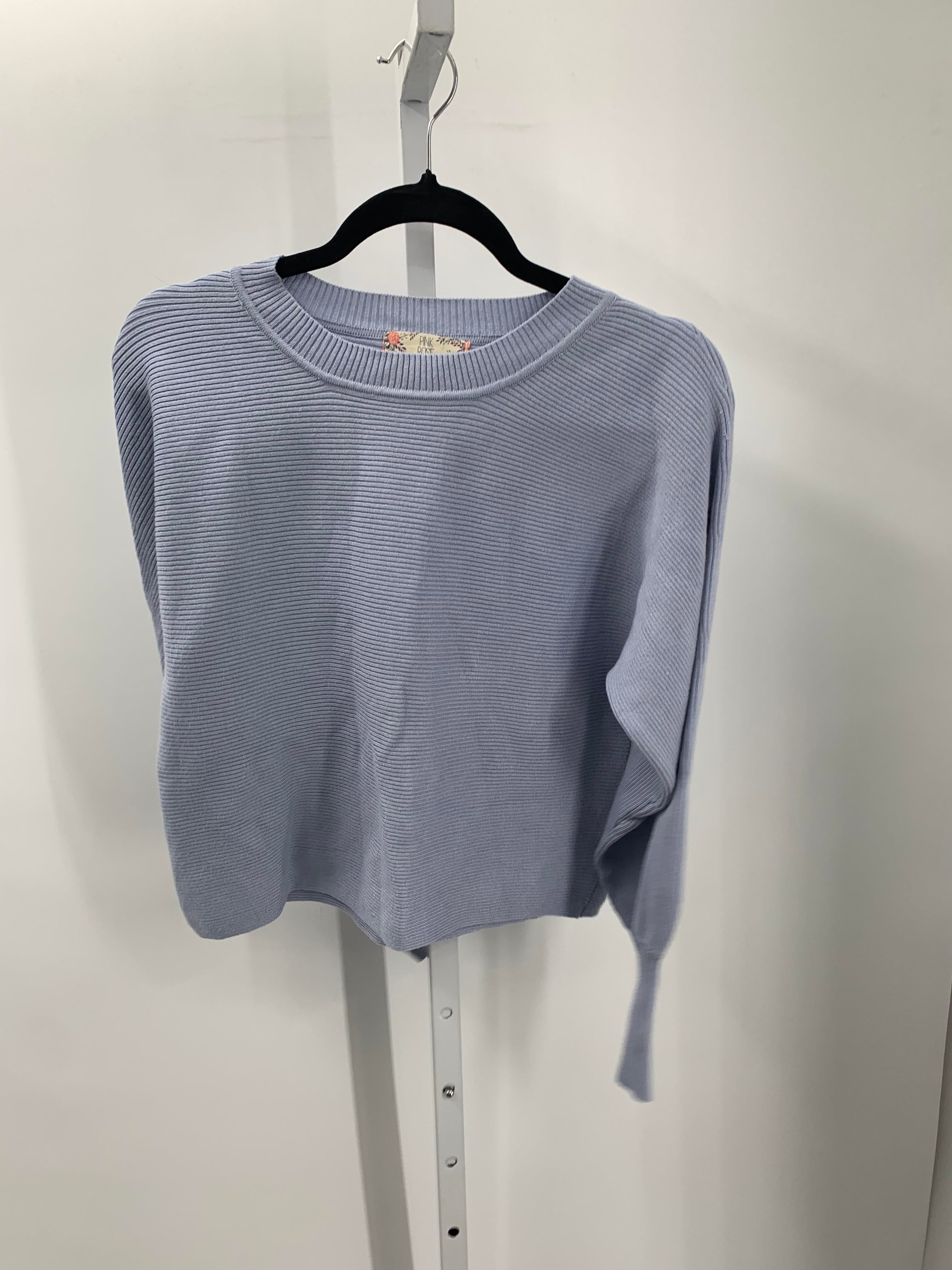 Pink Rose Size Large Juniors Long Sleeve Sweater