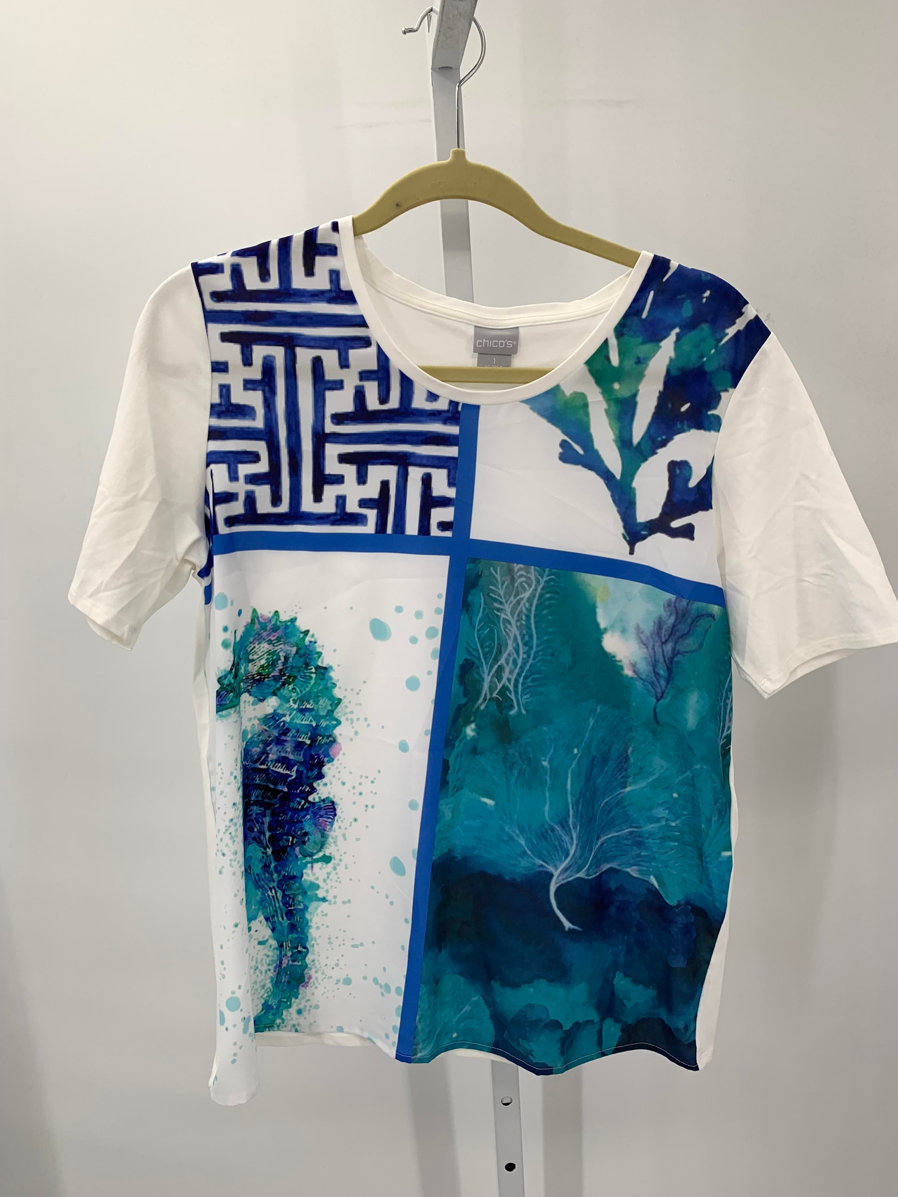 Chico's Size Medium Misses Short Sleeve Shirt