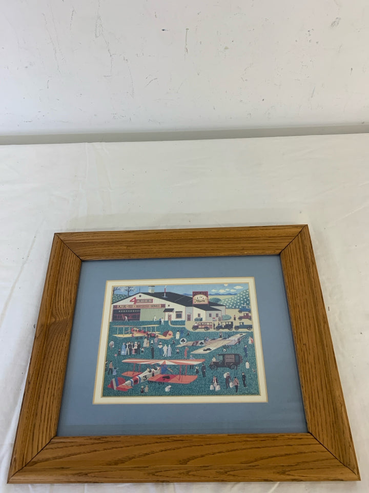 AVIATION THEMED PRINT IN WOOD FRAME 12.