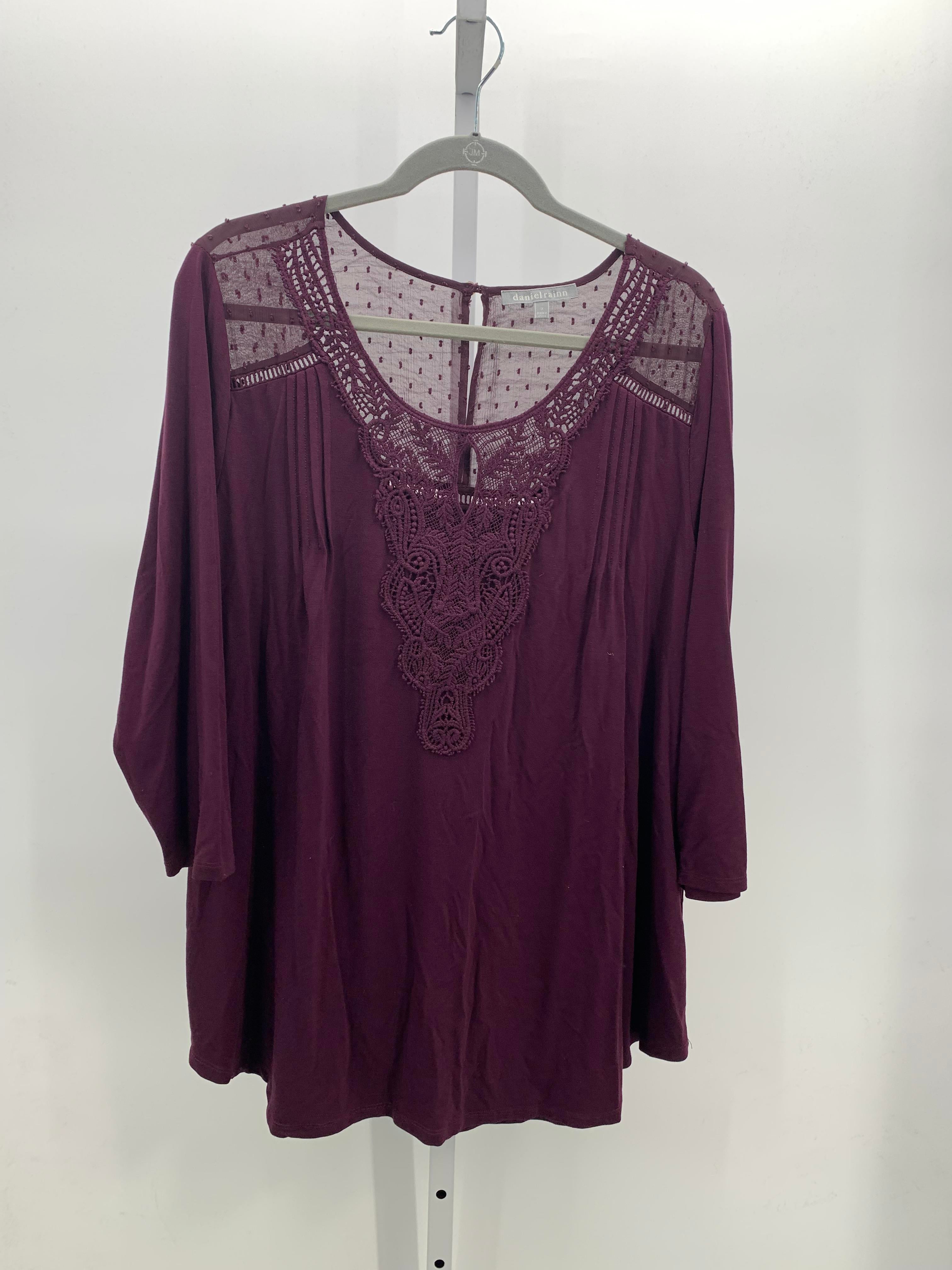 Daniel Rain Size 1X Womens 3/4 Sleeve Shirt