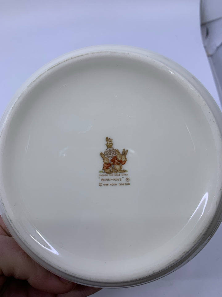 BUNNYKINS CEREAL BABY FEEDING BOWL SEE SAW SCENE.