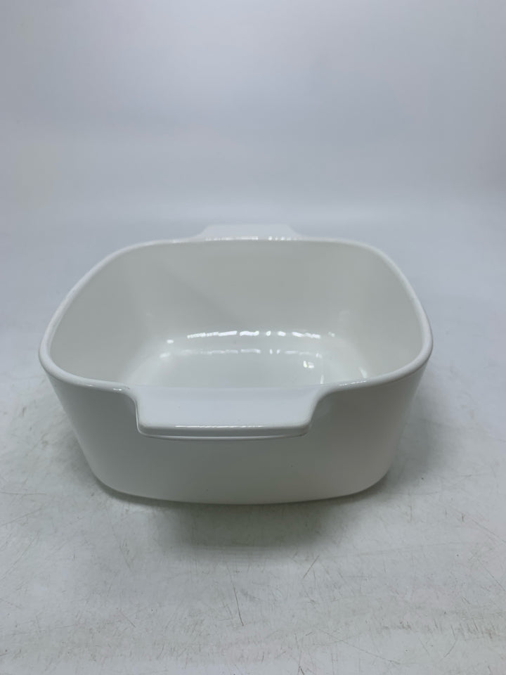 VTG FLOWERS SQUARE BAKING DISH W/ HANDLES.