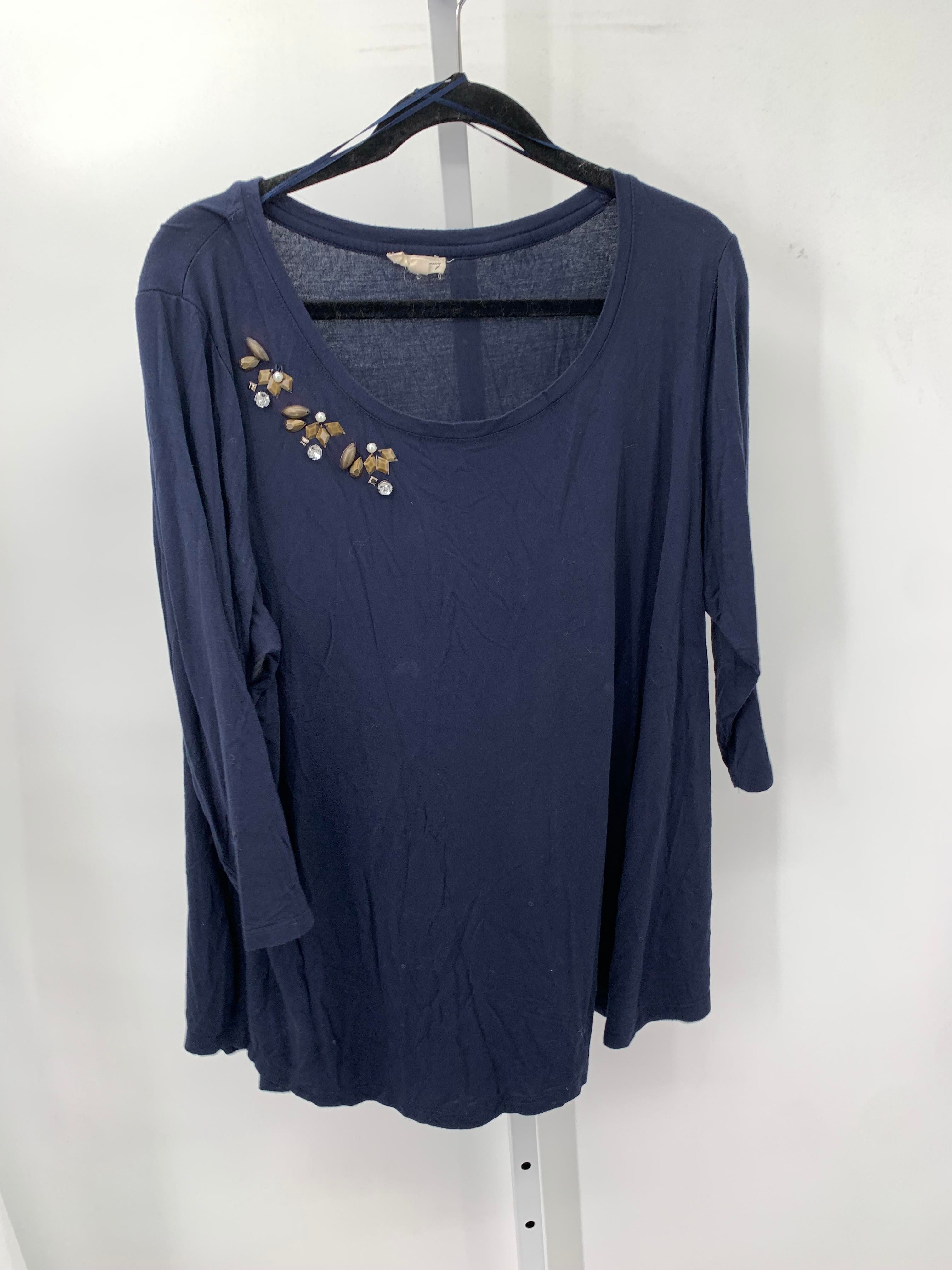Size 1X Womens 3/4 Sleeve Shirt