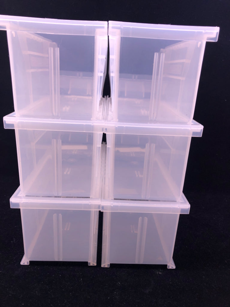 6 CLEAR CONTAINER STORE ORGANIZER COMES APART.