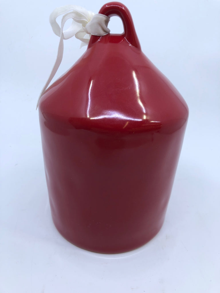 RED ROUND RAE DUNN DUNN HOME BIRD HOUSE.