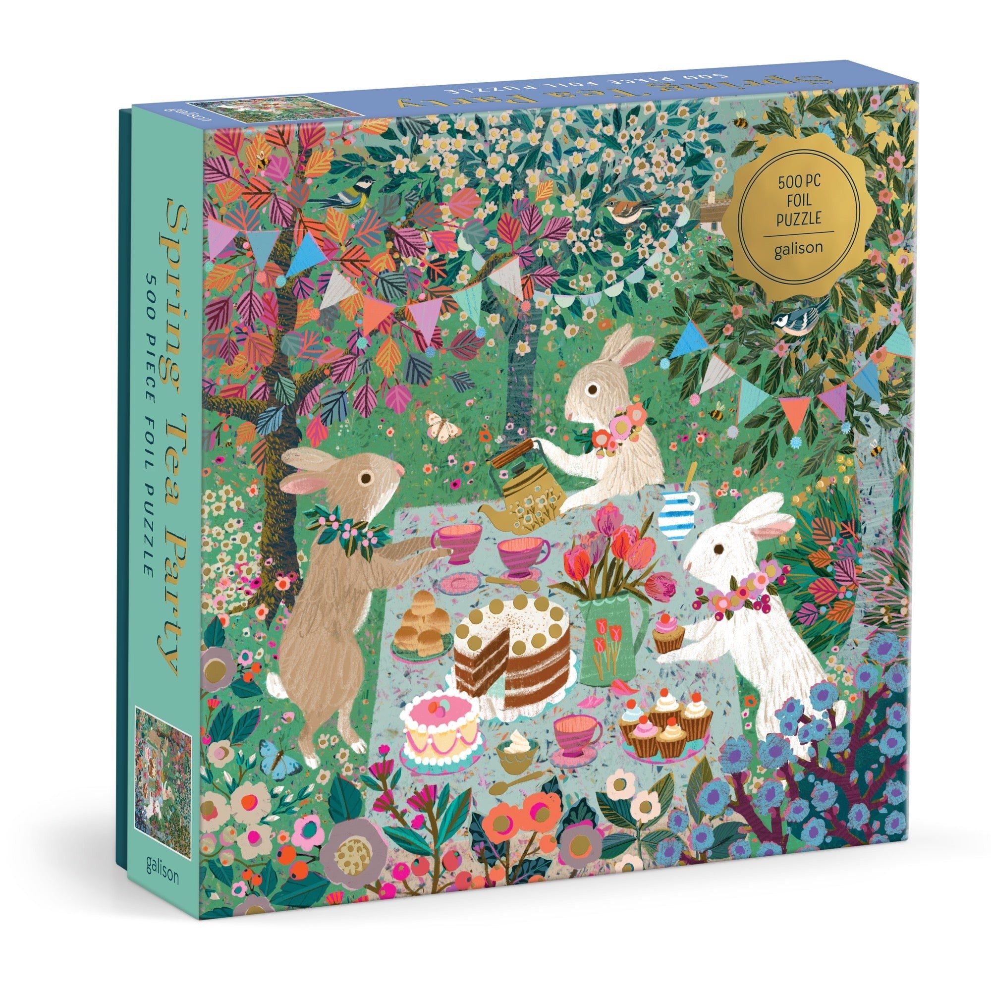 Spring Tea Party 500 Piece Foil Puzzle - SEALED
