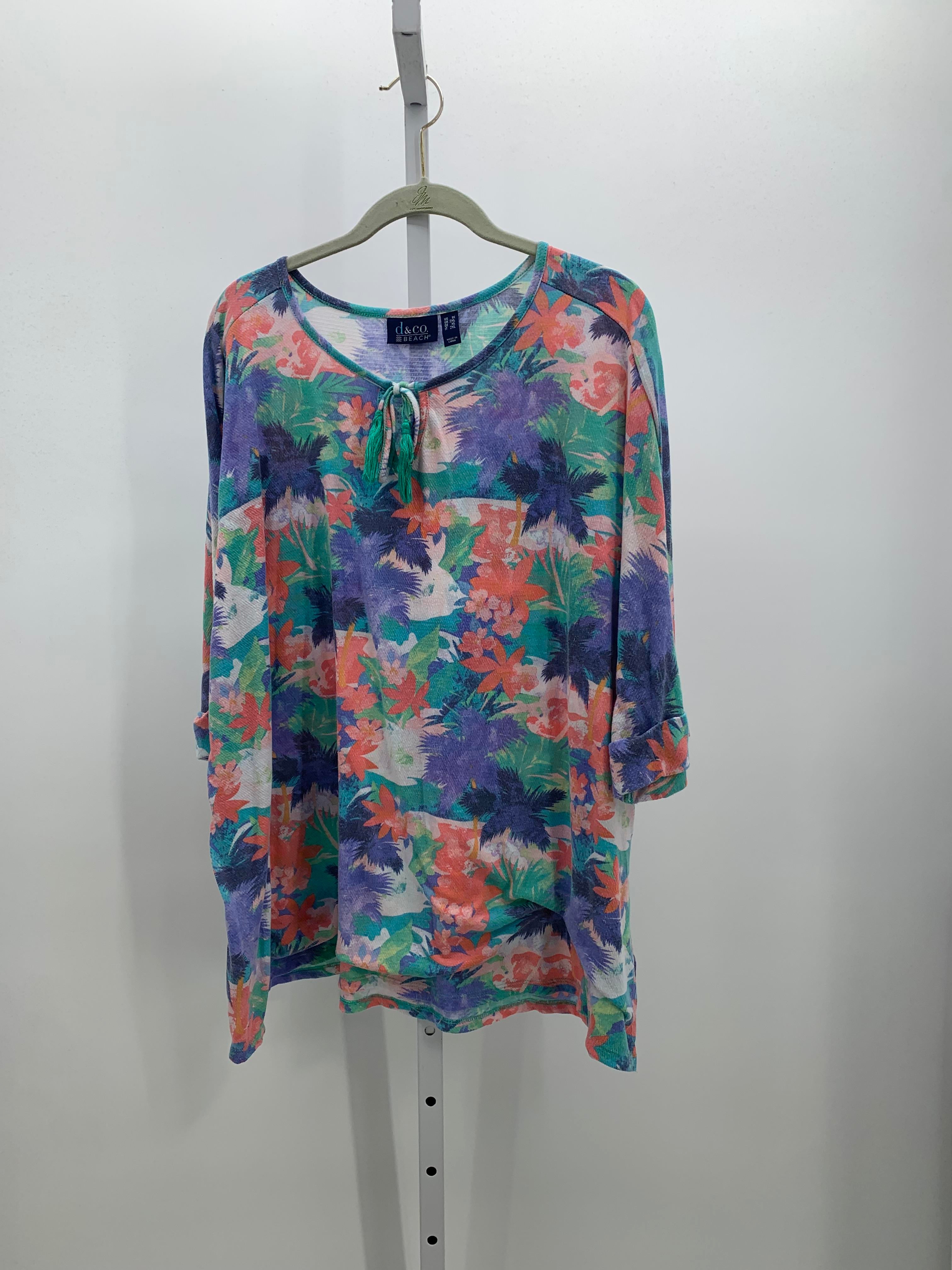 d & co. Size 1X Womens 3/4 Sleeve Shirt