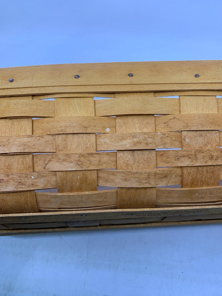 1997 BREAD BASKET W/ PROTECTOR LEATHER HANDLES.