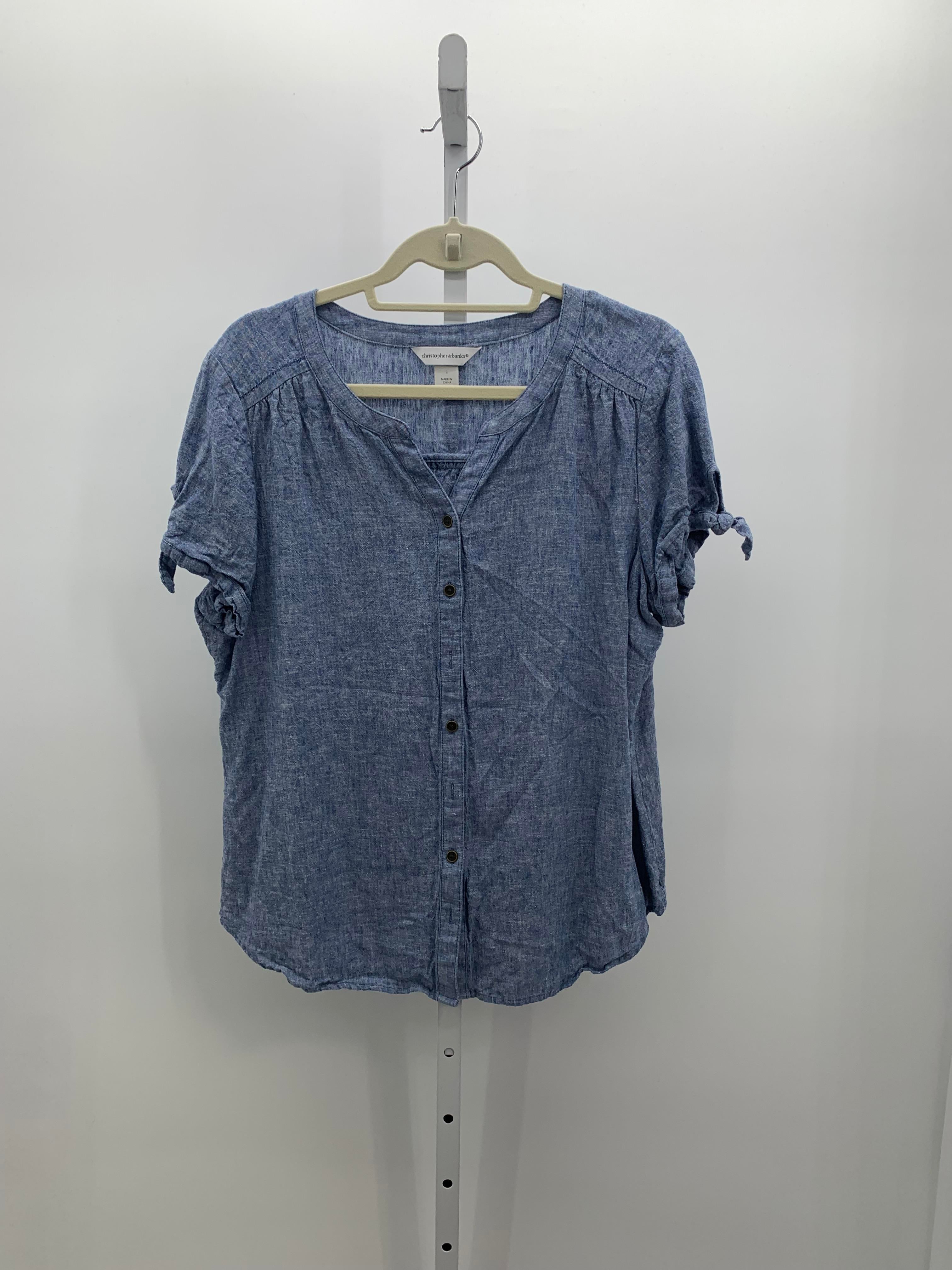 Christopher & Banks Size Large Misses Short Sleeve Shirt