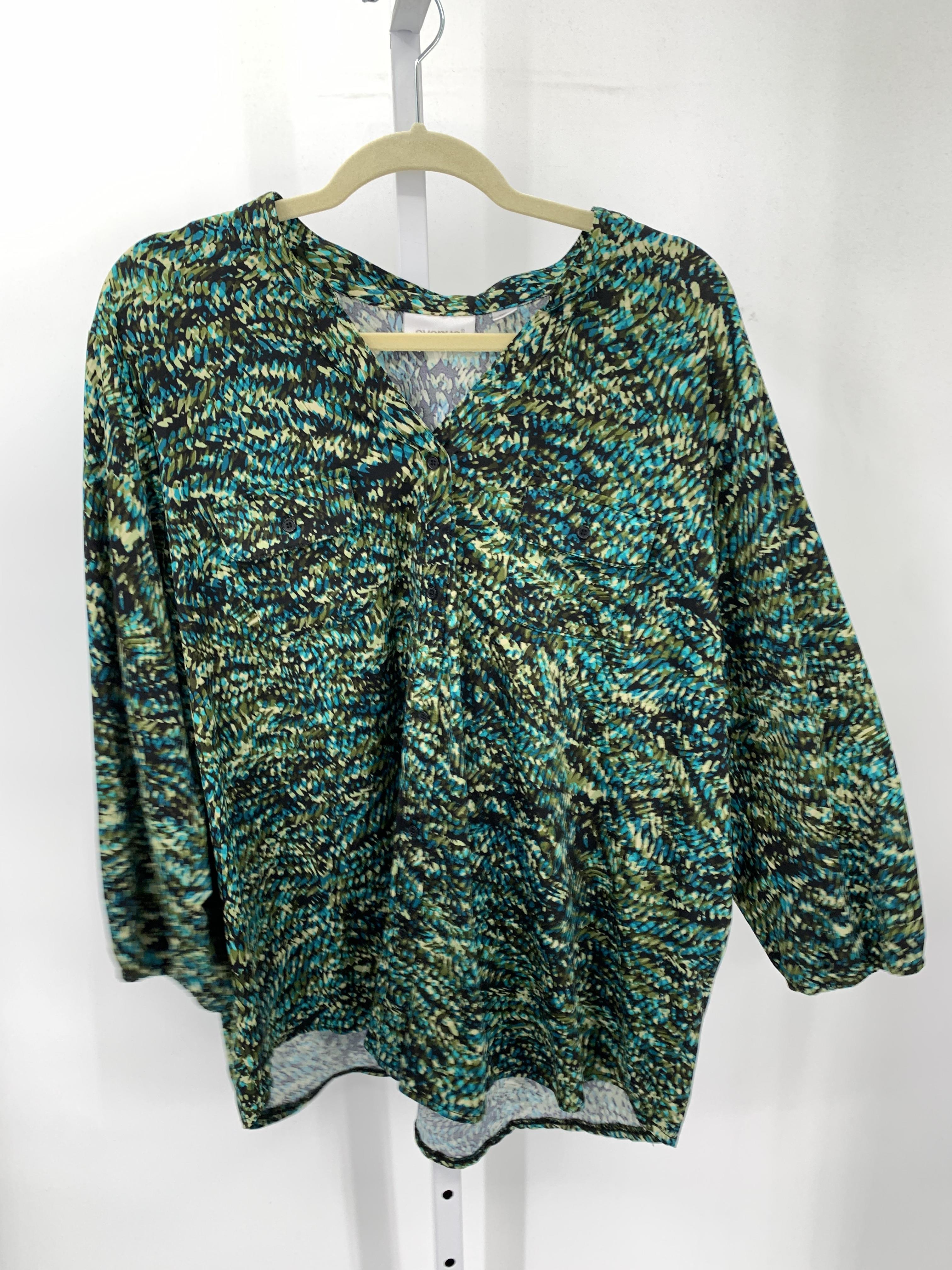 Avenue Size 22/24 W Womens 3/4 Sleeve Shirt
