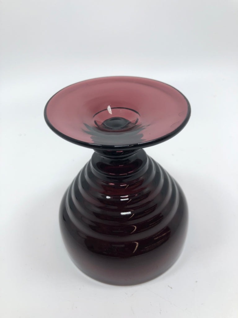4PC SM PURPLE GLASS GOBLETS.