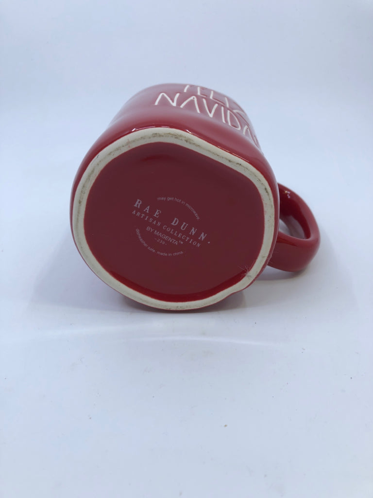 RED RAE DUNN FELIZ NAVIDAD MUG.