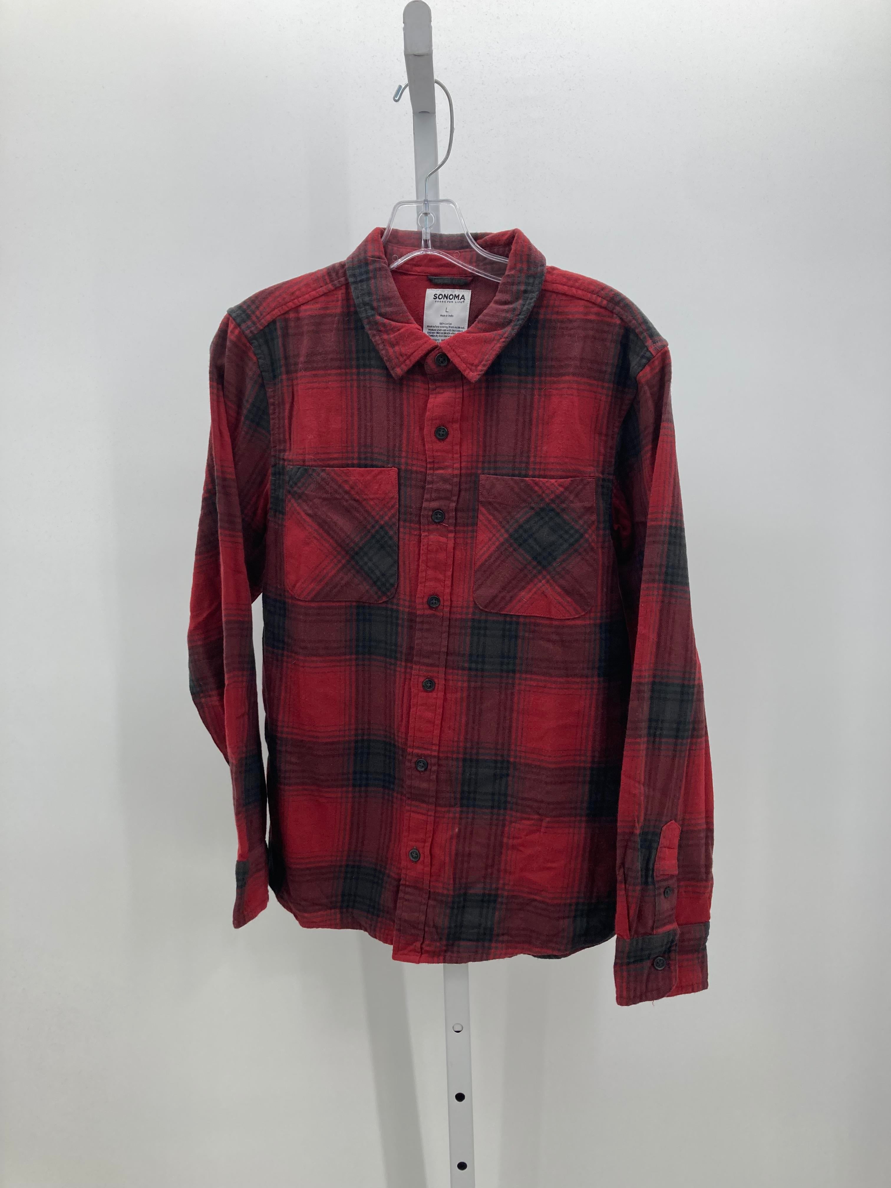 BLACK PLAID BTN DOWN