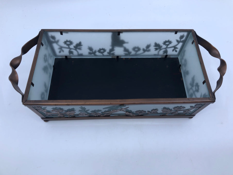 DRAGONFLIES FROSTED GLASS TRAY.