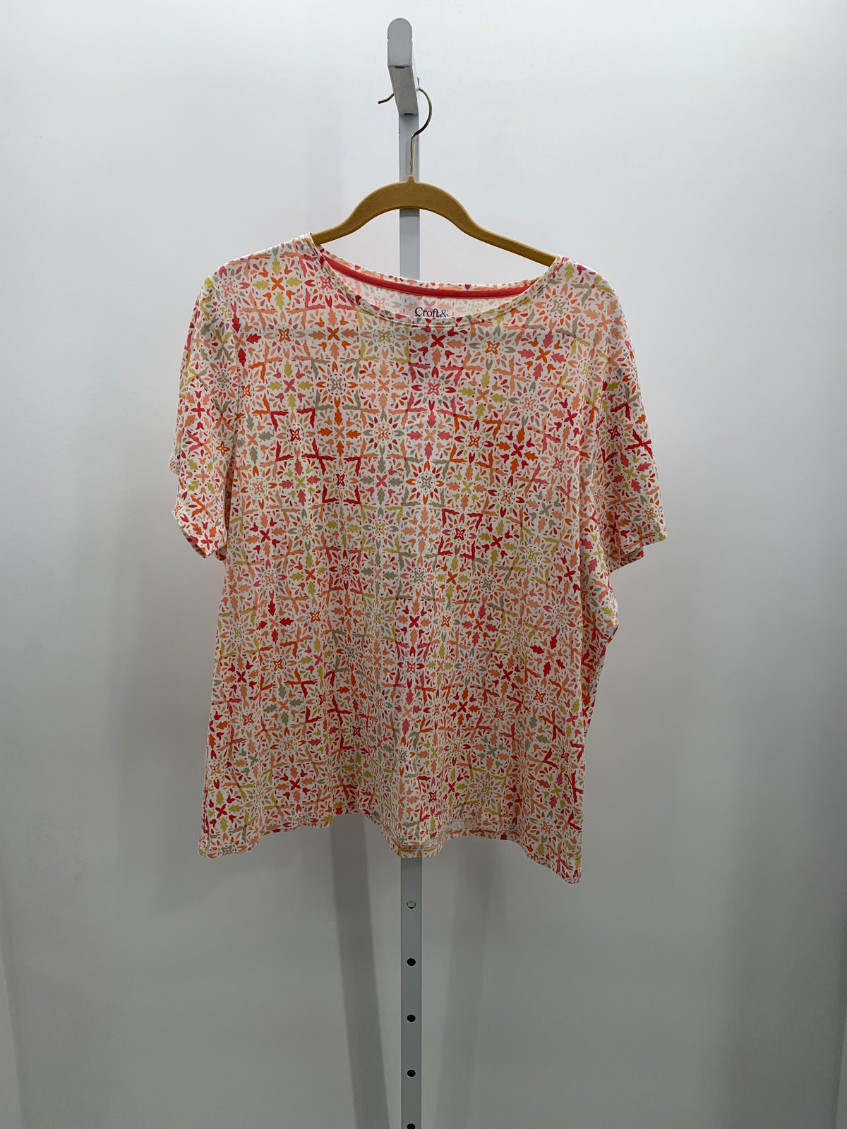 Croft & Barrow Size 1X Womens Short Sleeve Shirt