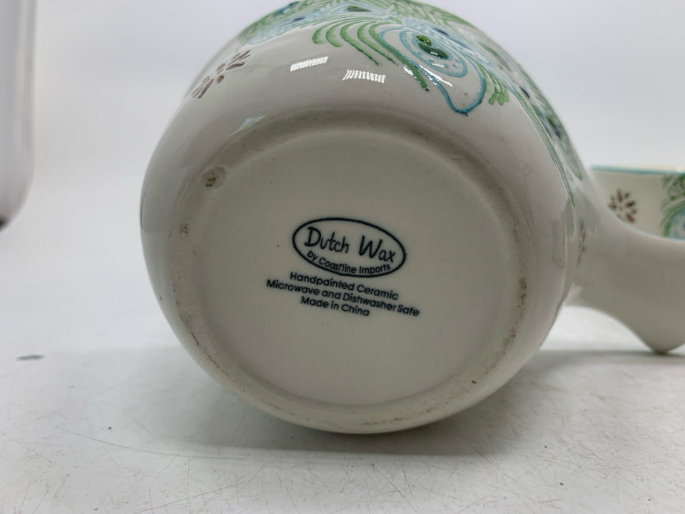 4PC CERAMIC PEACOCK FEATHERS MEASURING CUPS