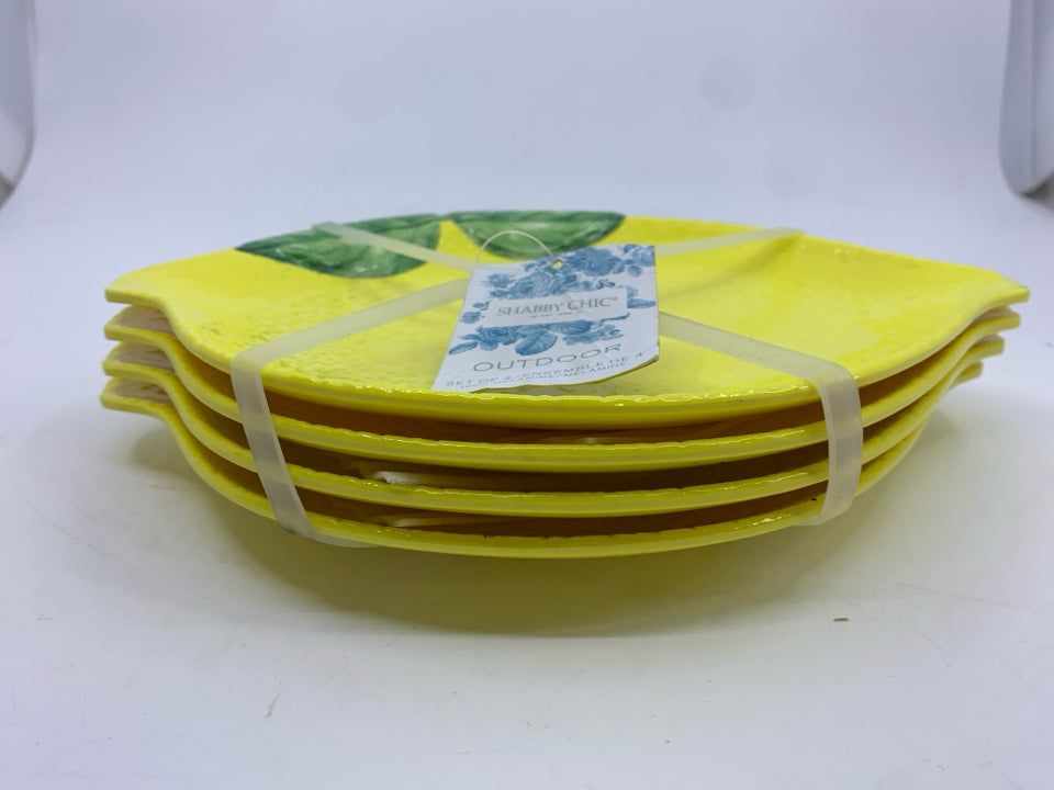 NIP 4 MELAMINE LEMON PLATES.