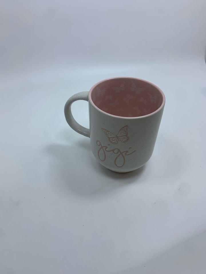 GIGI PINK BUTTERFLY MUG.