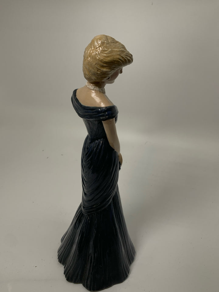 CERAMIC PRINCESS DIANA IN NAVY DRESS FIGURINE.