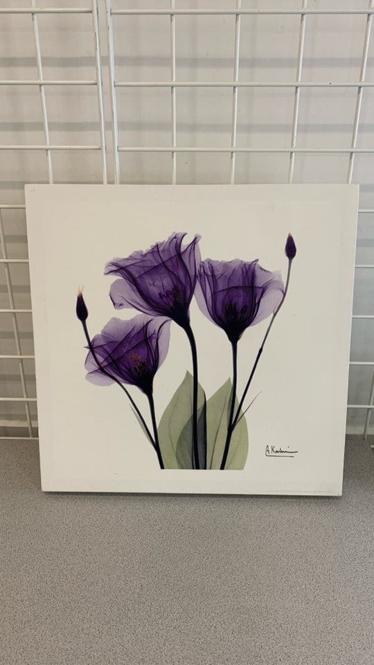 PURPLE ROSES & ROSEBUDS CANVAS.