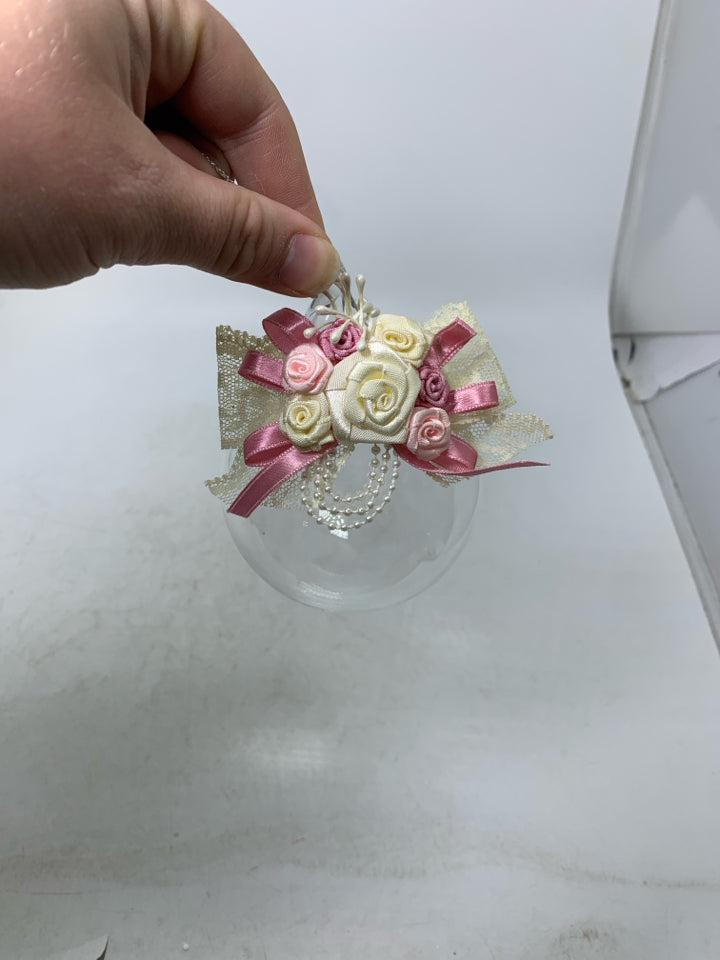 PRINCESS HOUSE GLASS BULB W/ ETCHED BELLS ORNAMENT.