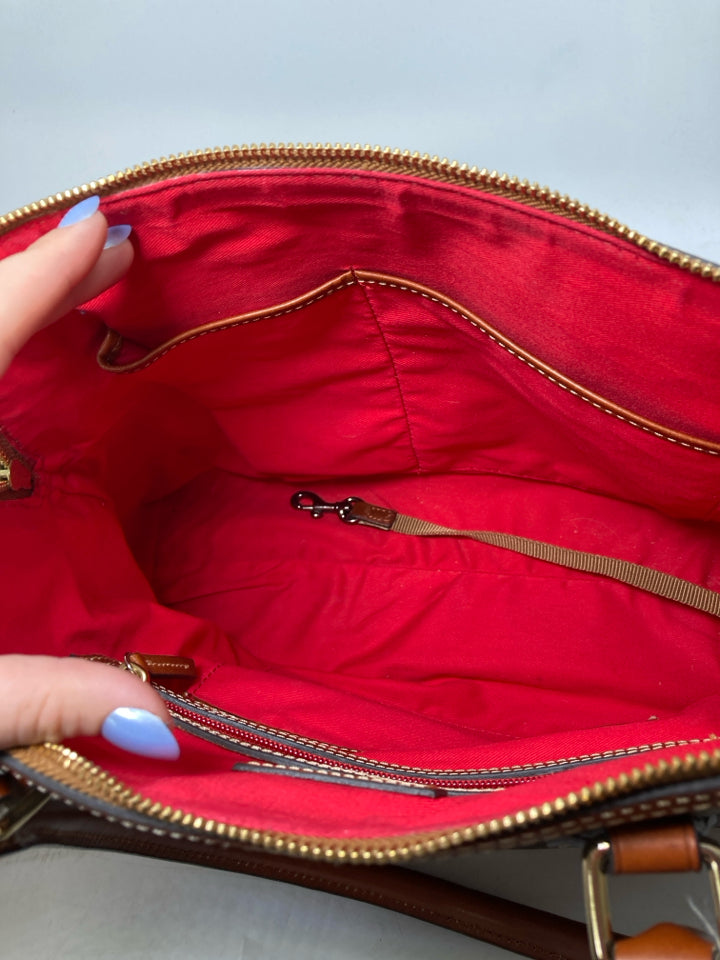 Dooney & Bourke Pebbled Leather Zip Top Satchel