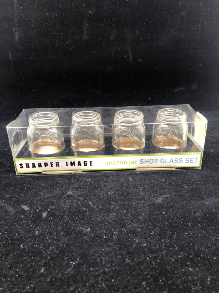 NIB MASON JAR SHOT GLASS SET.