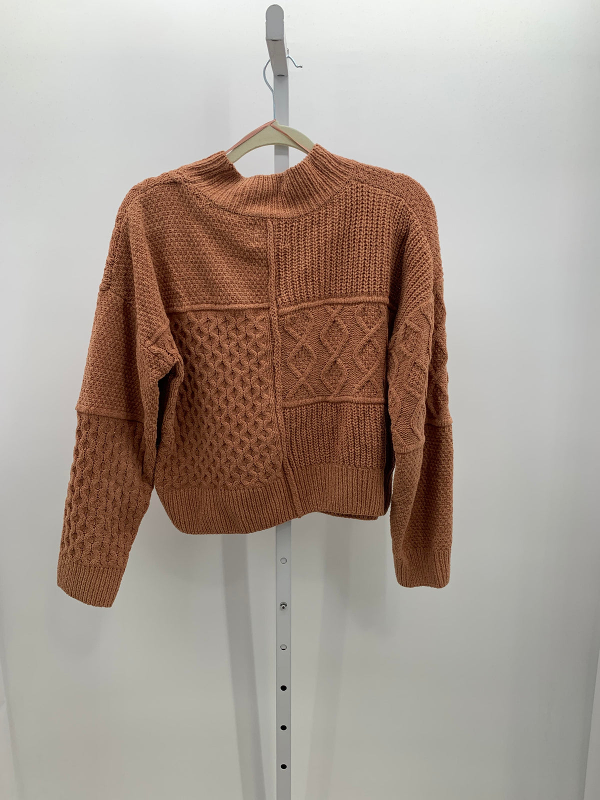 Pink Rose Size Large Juniors Long Sleeve Sweater