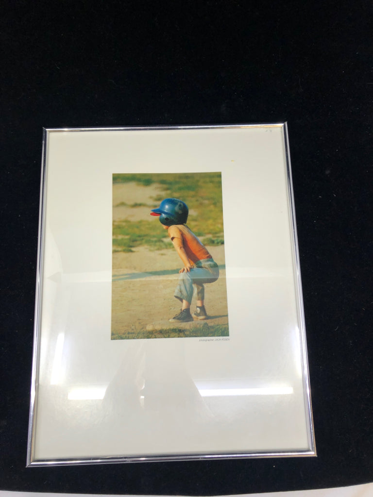 BOY PLAYING BASEBALL WALL ART PHOTO.