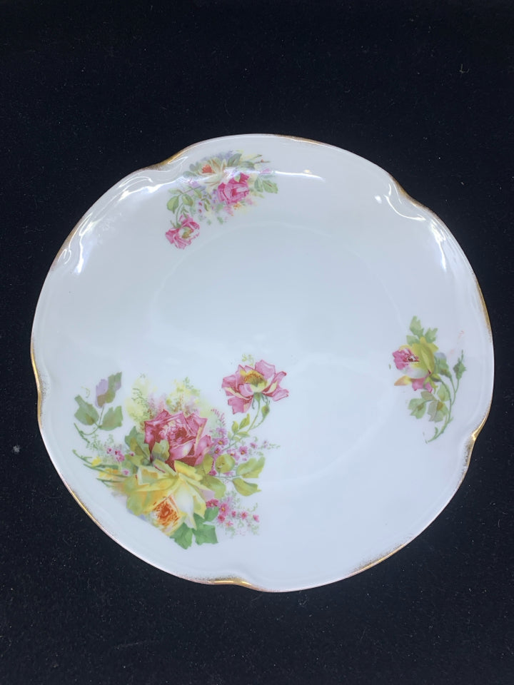 VTG PINK FLORAL SERVING PLATE.