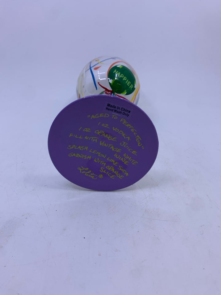 "AGED TO PERFECTION" WINE GLASS.