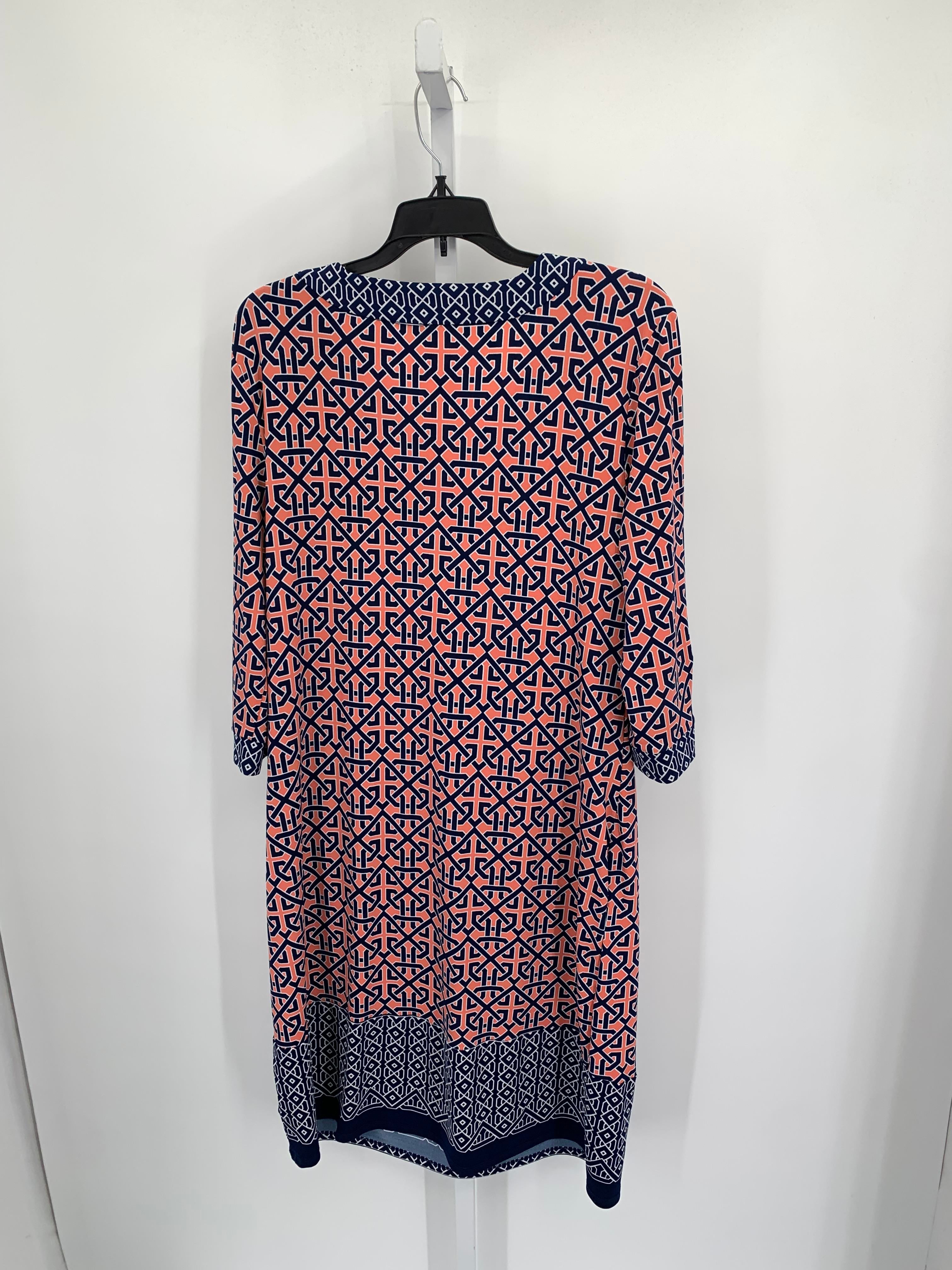 Liz Claiborne Size Large Misses 3/4 Sleeve Dress