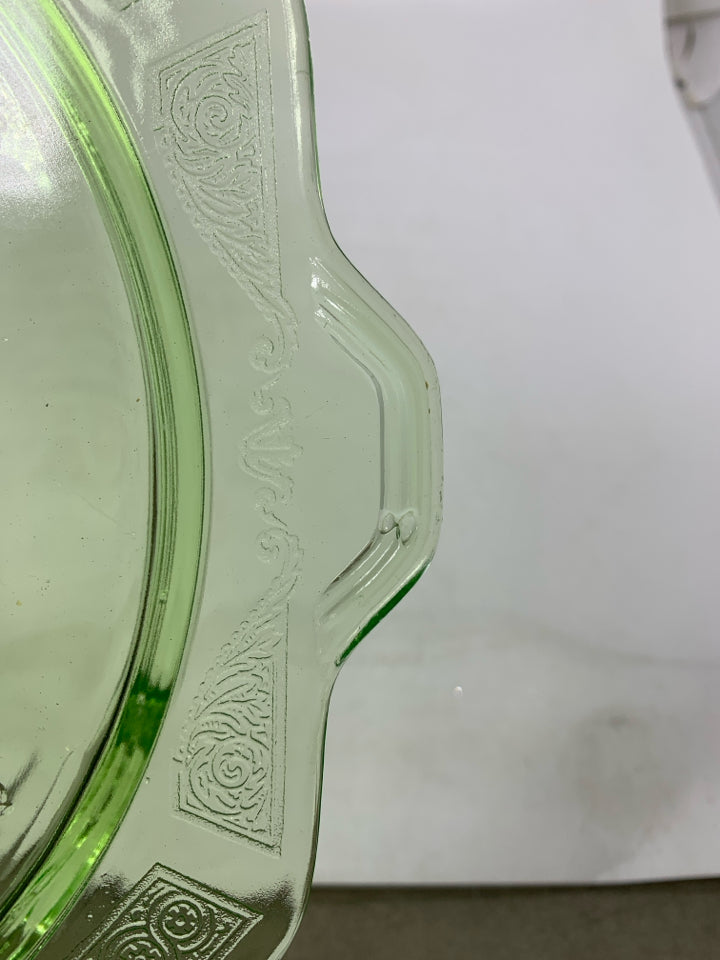 VTG GREEN PRINCESS DEPRESSION GLASS.