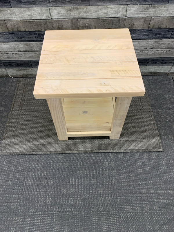 BLONDE WOOD WHITE WASH TABLE.