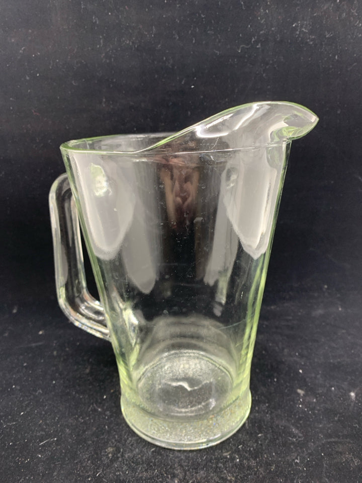 HEAVY GLASS PITCHER.