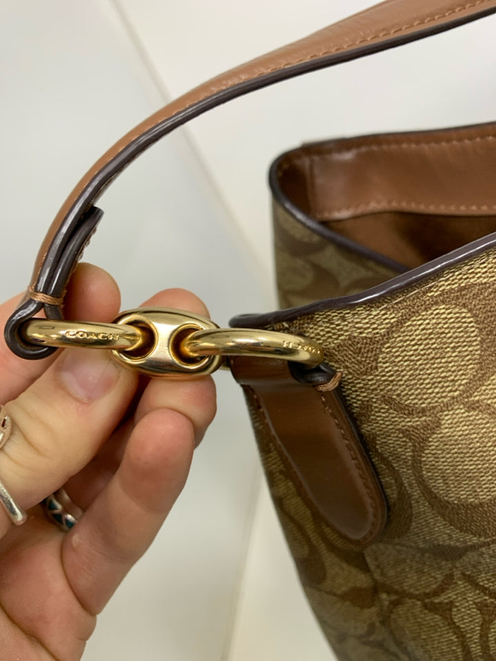 Coach F80298 Hallie Signature Canvas Shoulder Bag