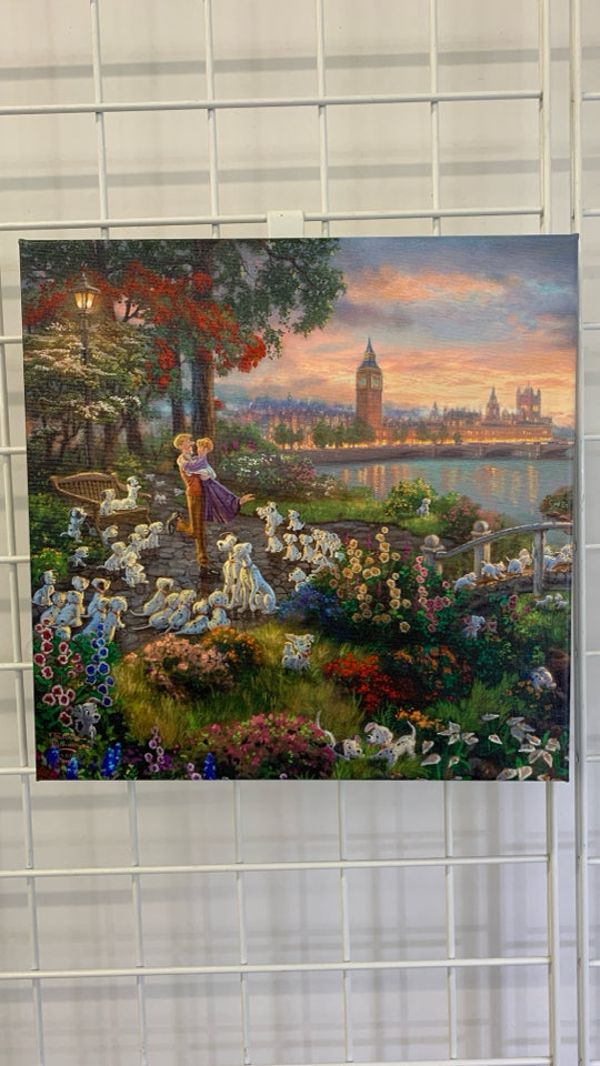101 DALMATIANS THOMAS KINKADE CANVAS.