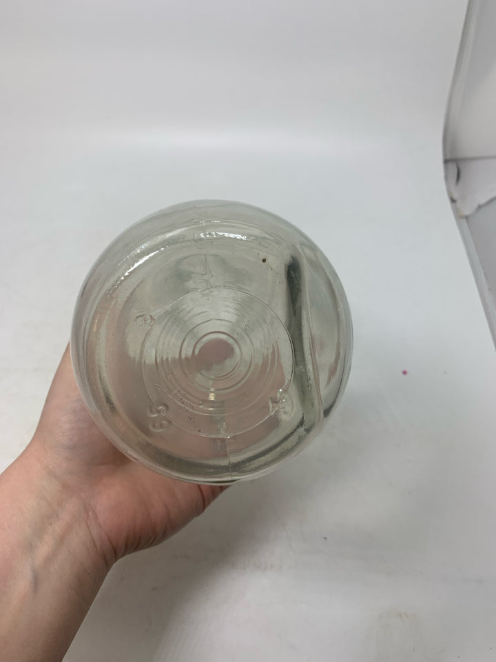 CLEAR GLASS DECANTER W/ MONOGRAM "A".