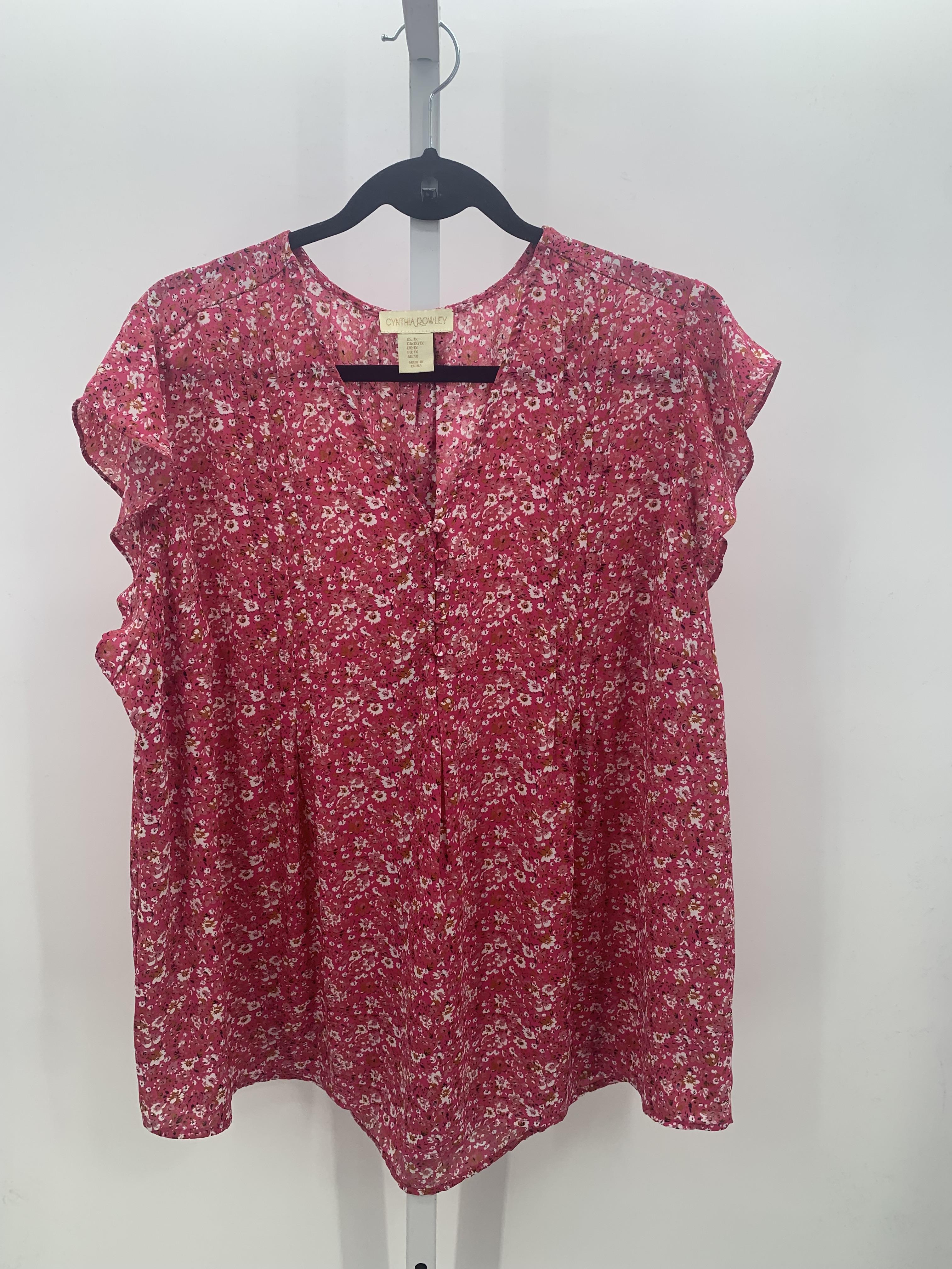 Cynthia Rowley Size 1X Womens Short Sleeve Shirt