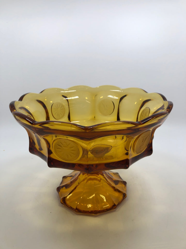 VTG FOSTORIA COIN FOOTED COMPOTE.