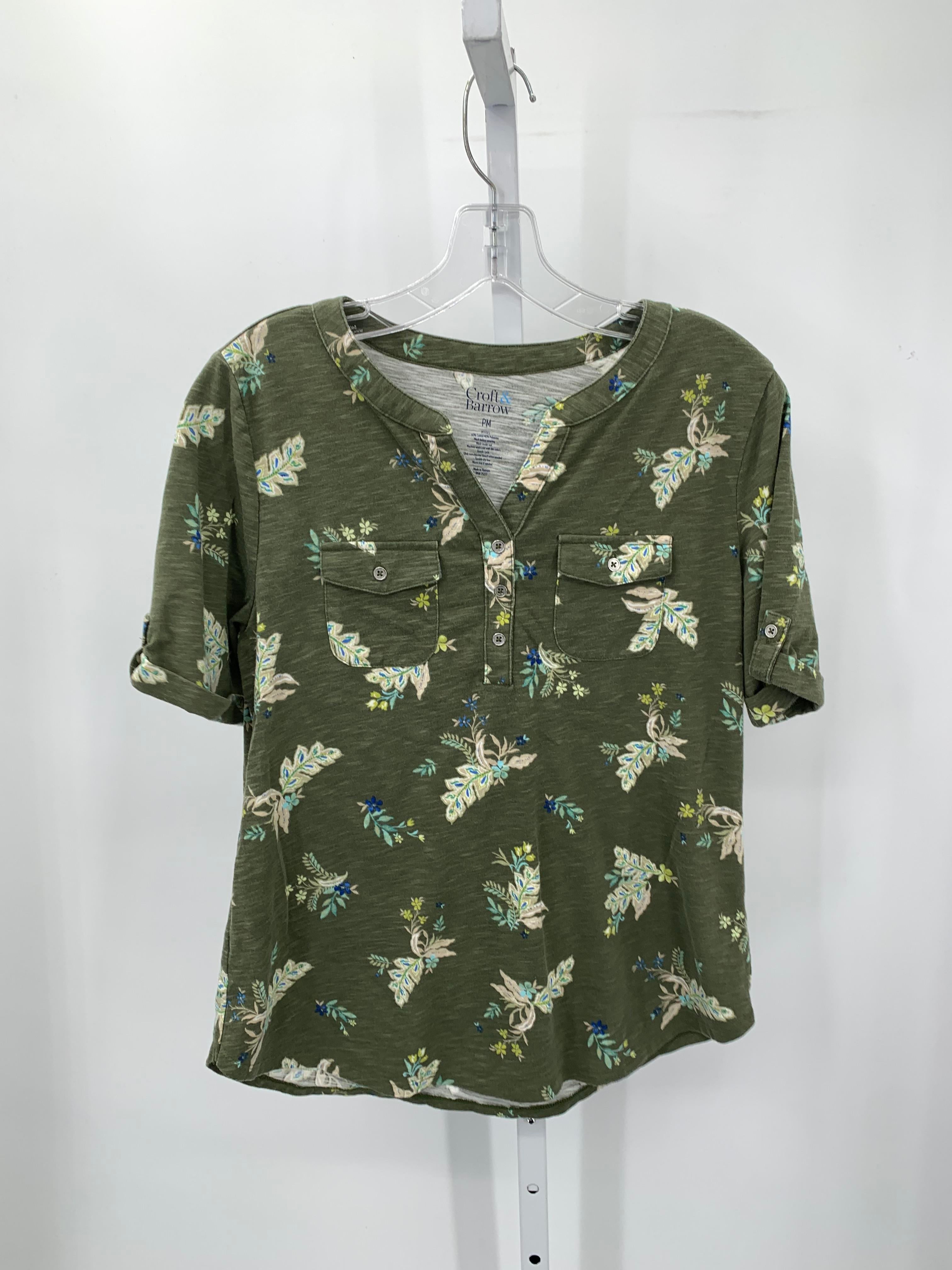 Croft & Barrow Size Medium Petite Petite Short Sleeve Shirt