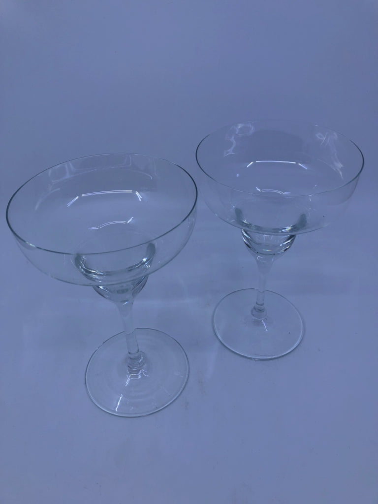 2 MARGARITA GLASSES.