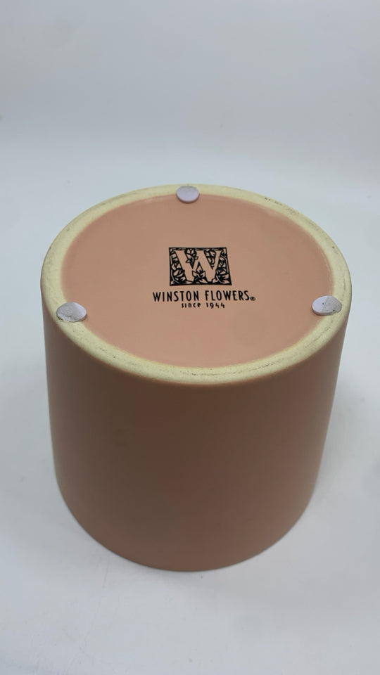 PEACH CERAMIC PLANTER.