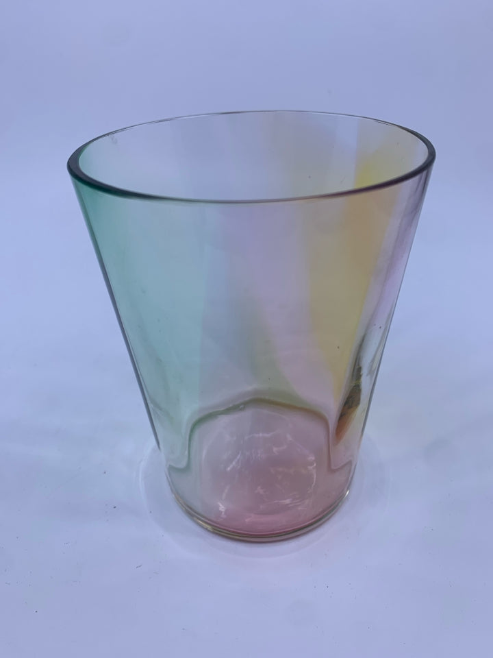 RAINBOW GLASS VASE.