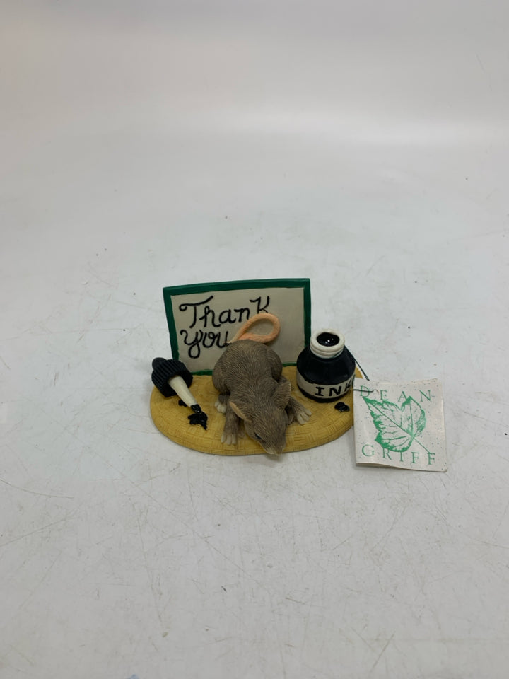 "THANK YOU " MOUSE W/ INK BOTTLE.