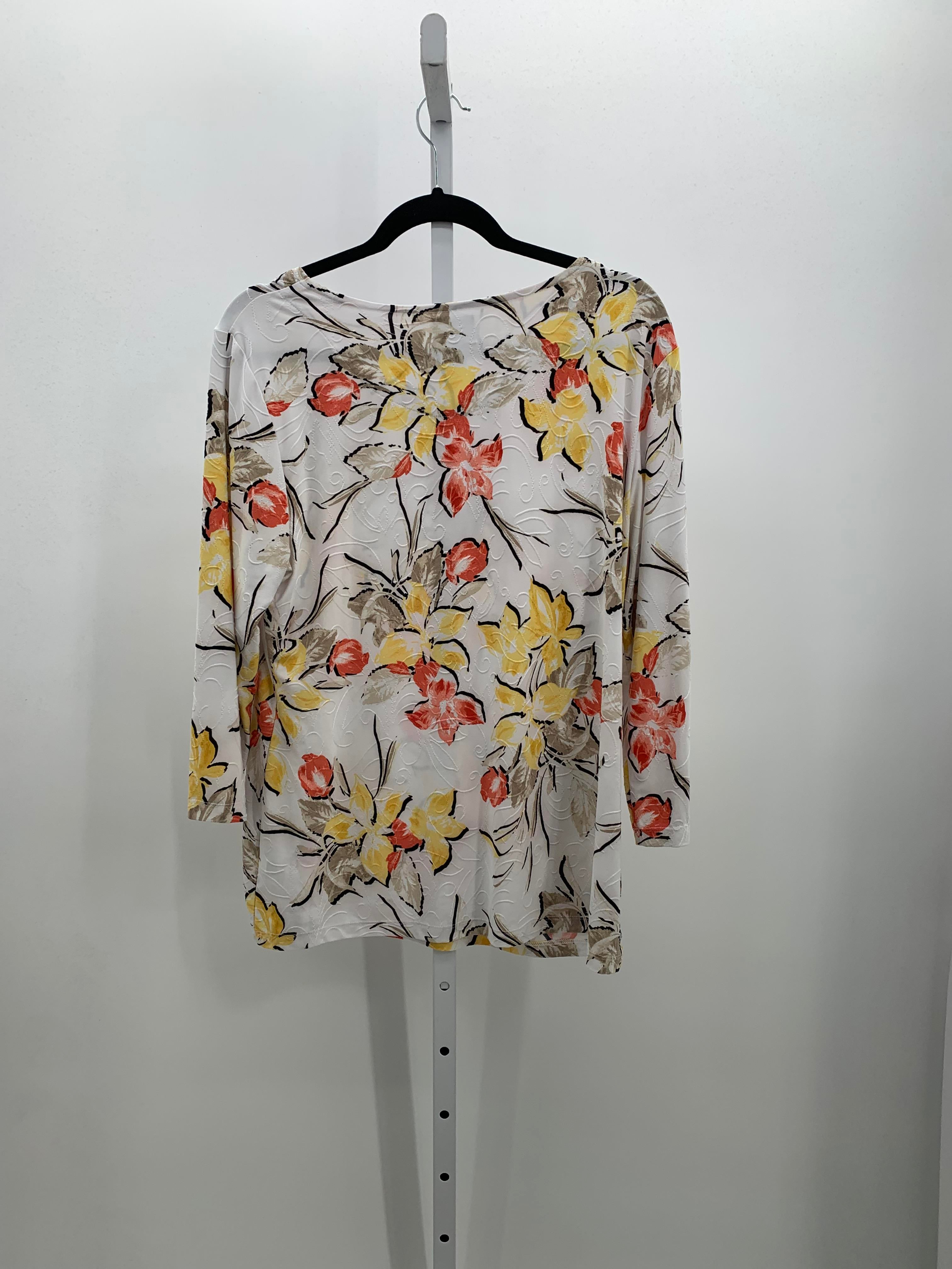 JM Collection Size Large Misses 3/4 Sleeve Shirt