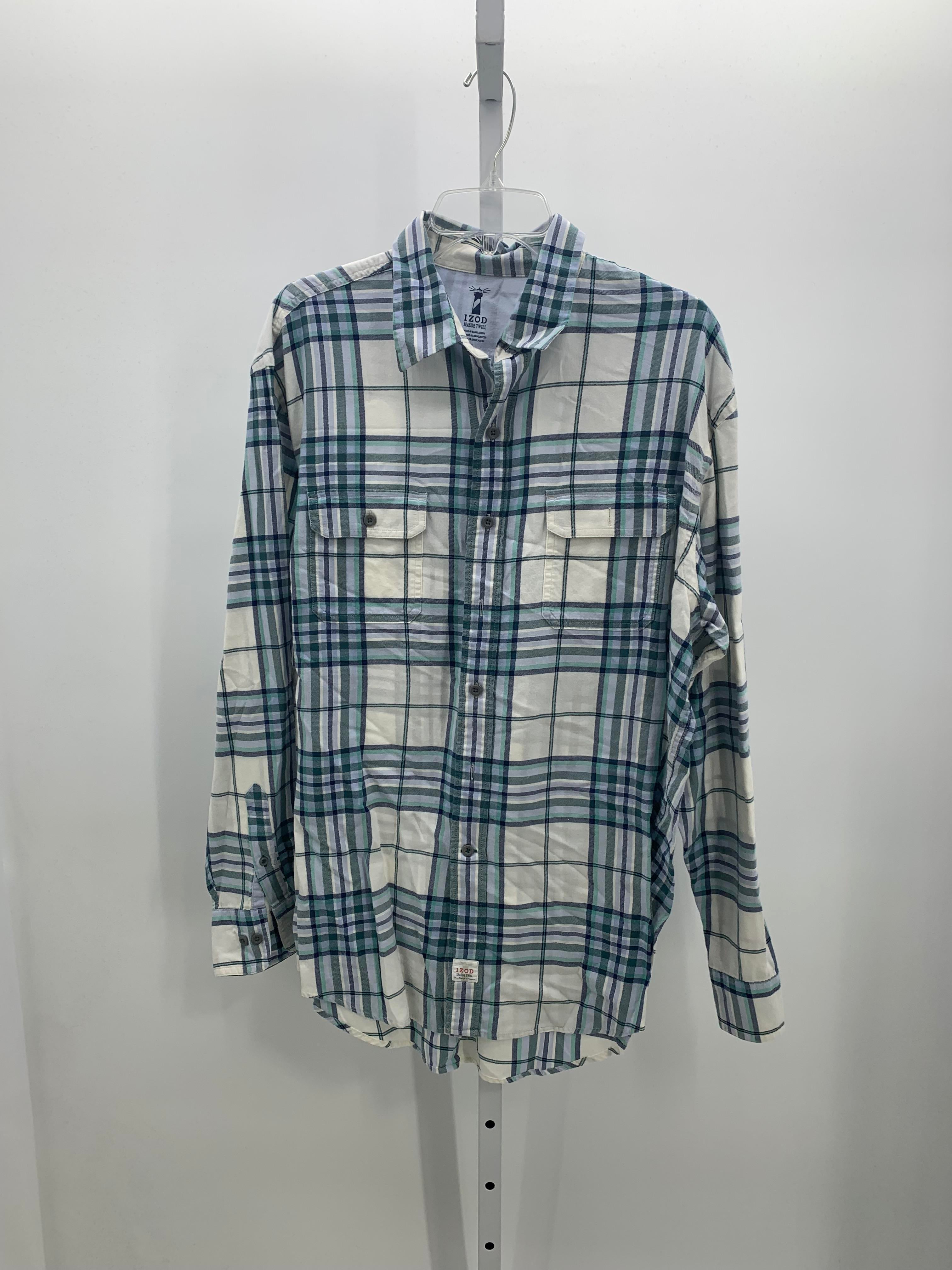 WHITE/BLUE PLAID BUTTON DOWN